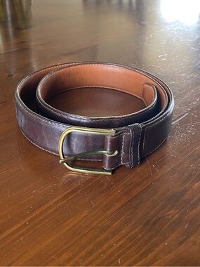 Christian Dior Vintage Brown Full Grain Leather Belt